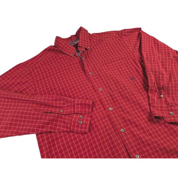 Ariat Pro Series Classic Fit Shirt Mens Large Red Plaid Country Western Cowboy - Picture 1 of 6